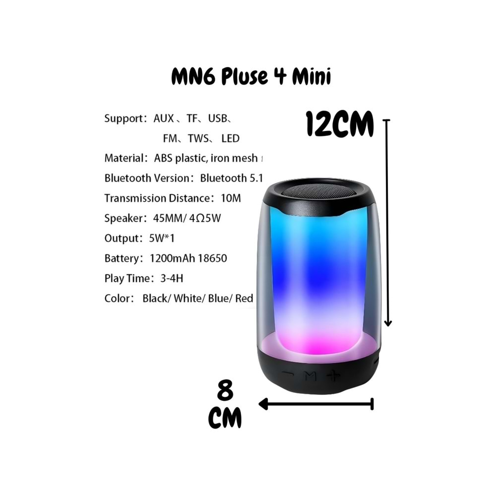 PLUSE4MINI BLUETOOTH SPEAKER 80*80*126MM