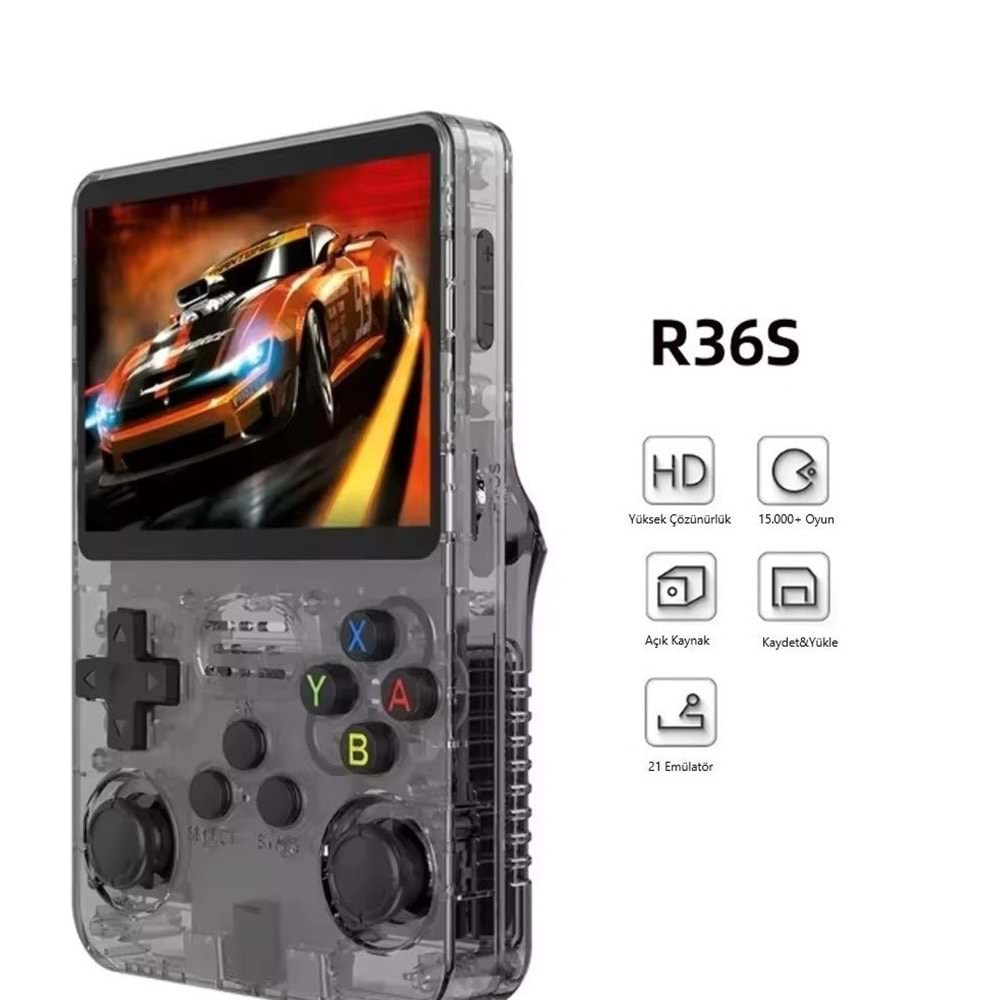 SEYUTECH R36S Oyun Konsolu Yeni Nesil El Atarisi 64GB 15.000+ Oyun 3.5inç HD Ekran