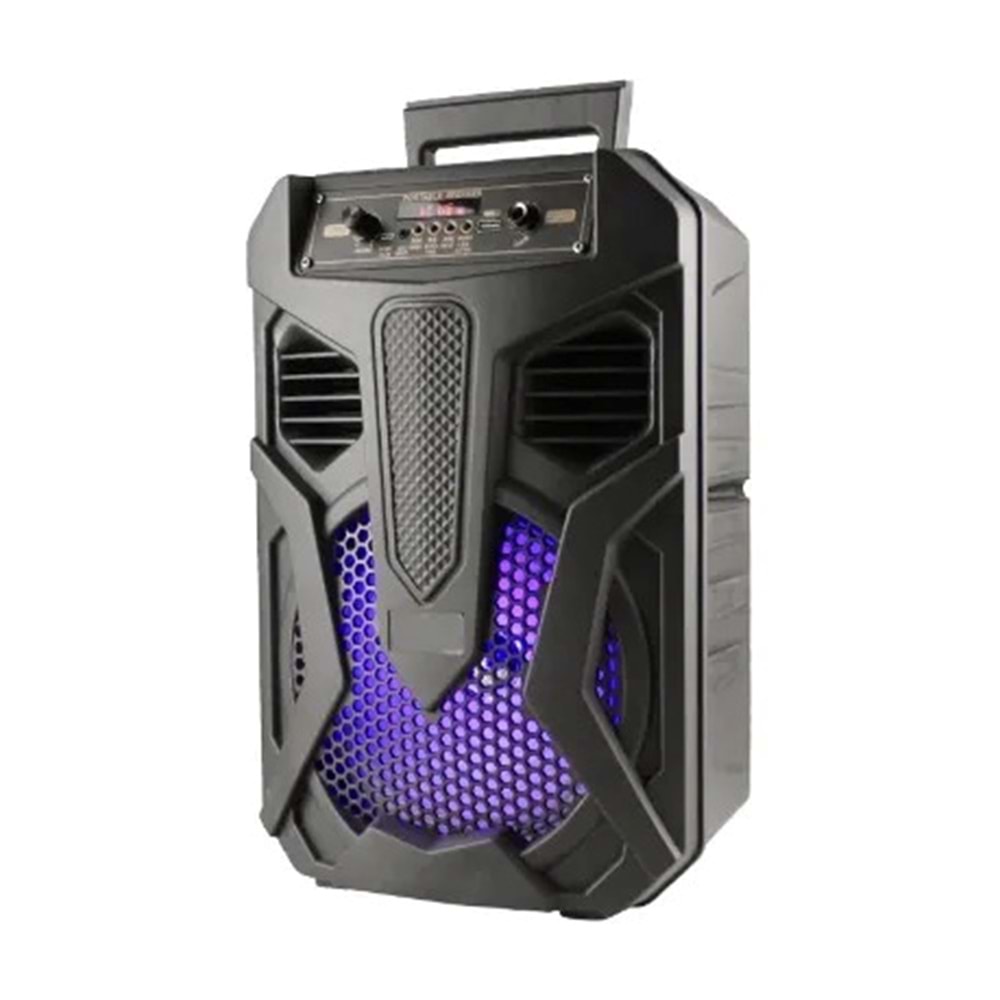taşınabilir 8 inç üçlü kablosuz DJ arabası hoparlör RGB LED aydınlatma Bluetooth akülü Hoparlör