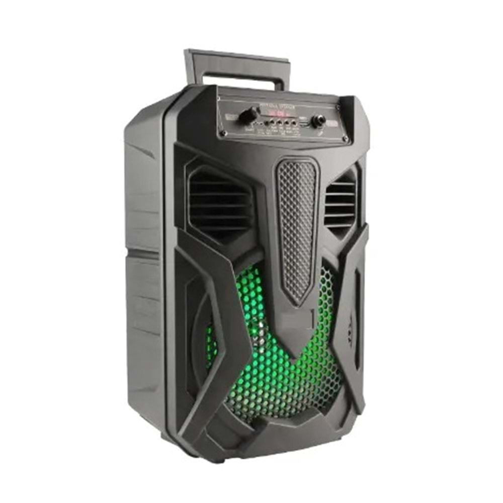 taşınabilir 8 inç üçlü kablosuz DJ arabası hoparlör RGB LED aydınlatma Bluetooth akülü Hoparlör
