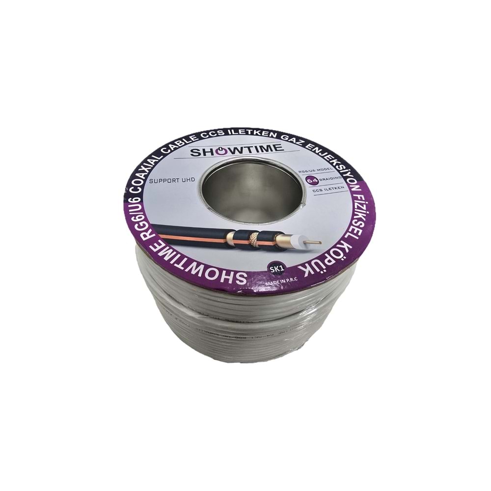 SHOWTIME RG6/U6 64 TEL COAXIAL CABLE CCS İLETKEN GAZ ENJEKSİYONFİZİKSEL KÖPÜK