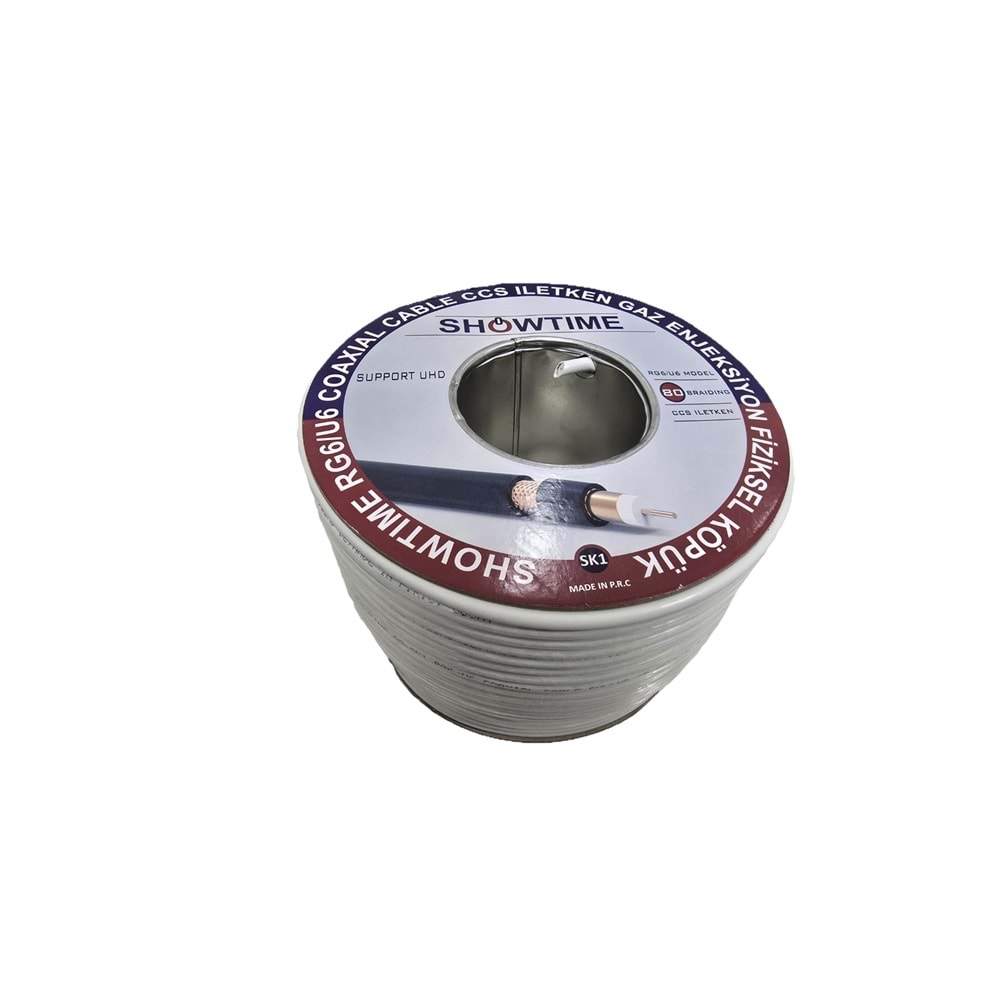 SHOWTIME RG6/U6 80 TEL COAXIAL CABLE CCS İLETKEN GAZ ENJEKSİYONFİZİKSEL KÖPÜK