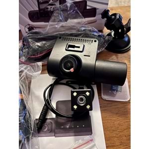 GLRTECH HD Araç kamerası Geniş Görüş Açısı Ön Arka ve Araç içi 3 Kamera Kanal Desteği, Hareket Dedektör Desteği, TF Kart Desteği Dash Cam (0076)