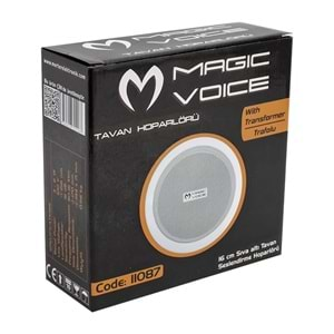 MAGICVOICE MV-11087 16 CM 6 WATT MAX 10W 100V ALÇIPAN HOPARLÖR TRAFOLU