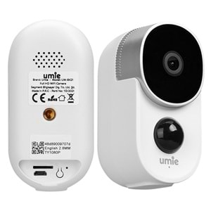 UMIE UM-BK21 BEYAZ 2MP TF KART 2 YÖNLÜ SES 6700 MAH BATARYA KABLOSUZ TUYA DESTEKLİ AKILLI IP KAMERA