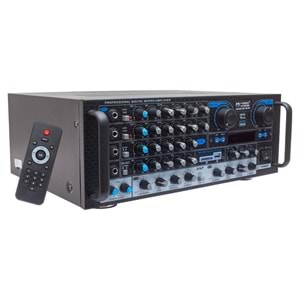 MAGICVOICE MV-550 2X100 WATT USB/SD/UK BALANS BT/FM 4 MİK. GİRİŞLİ 4 HOP. ÇIKIŞLI STREO TRAFOSUZ MIXER KÜP ANFİ