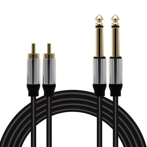 MAGICVOICE LD398 2X6.3 MM MONO ERKEK + 2XRCA ERKEK 3 METRE KABLO