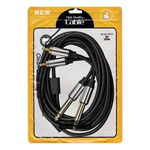 MAGICVOICE LD398 2X6.3 MM MONO ERKEK + 2XRCA ERKEK 3 METRE KABLO