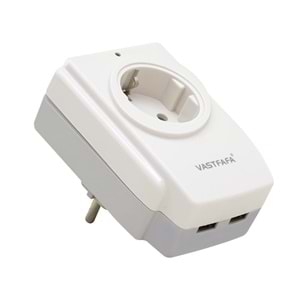 VASTFAFA SM-120U 16 AMPER - 3680 WATT 2 USB'Lİ AKIM KORUMALI TEKLİ PRİZ