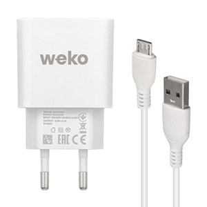 WEKO WK-21436 M7 2.1 AMPER ŞARJ BAŞLIK ADAPTÖRÜ + MICRO USB KABLO