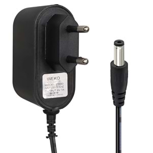 WEKO 9 VOLT 1 AMPER PRİZ TİPİ ADAPTÖR 5.5*2.5 UÇ YERLİ ÜRETİM