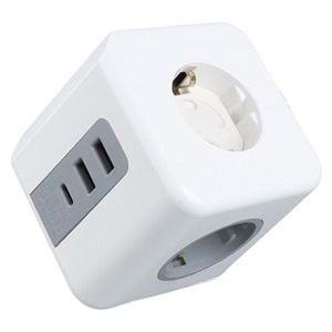 VEA VE-23089 3'LÜ 2X USB 1X TYPE-C ÇOCUK VE TERMAL KORUMALI GRUP PRİZ