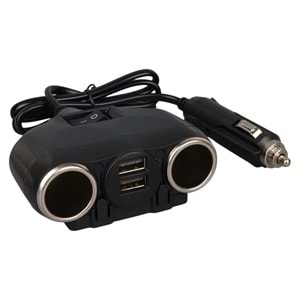 OLESSON 1630 12-24V ÇİFT USB GİRİŞLİ 120W 80CM KABLOLU 2'Lİ ARAÇ ÇAKMAK ÇOKLAYICI