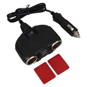 OLESSON 1630 12-24V ÇİFT USB GİRİŞLİ 120W 80CM KABLOLU 2'Lİ ARAÇ ÇAKMAK ÇOKLAYICI
