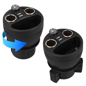 OLESSON 1640 12-24V ÇİFT USB GİRİŞLİ 120W 80CM KABLOLU DİJİTAL VOLTAJ EKRANLI 2'Lİ ARAÇ ÇAKMAK ÇOKLAYICI