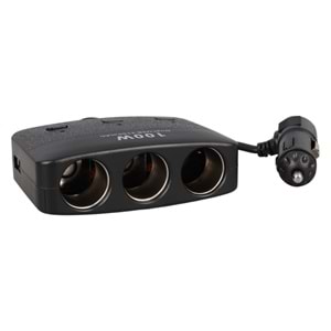 OLESSON 1636 12-24V ÇİFT USB GİRİŞLİ 100W 70 CM KABLOLU 3'LÜ ARAÇ ÇAKMAK ÇOKLAYICI