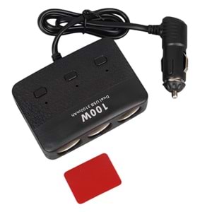 OLESSON 1636 12-24V ÇİFT USB GİRİŞLİ 100W 70 CM KABLOLU 3'LÜ ARAÇ ÇAKMAK ÇOKLAYICI