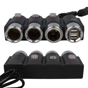 OLESSON 1508 12-24V ÇİFT USB GİRİŞLİ 120W 80CM KABLOLU 3'LÜ ARAÇ ÇAKMAK ÇOKLAYICI