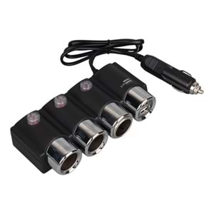 OLESSON 1508 12-24V ÇİFT USB GİRİŞLİ 120W 80CM KABLOLU 3'LÜ ARAÇ ÇAKMAK ÇOKLAYICI