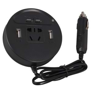 OLESSON 1667 DC 12-24V 150W OTO ARAÇ POWER İNVERTER ÇİFT TYPE-C - ÇİFT USB'Lİ - 220V ÜNİVERSAL PRİZ GİRİŞLİ