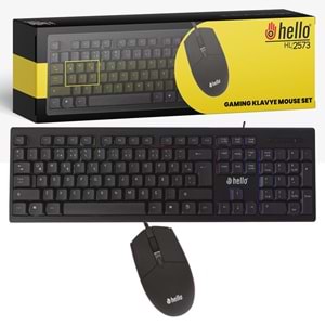 HELLO HL-2573 IŞIKLI KABLOLU OYUNCU KLAVYE + MOUSE COMBO SET