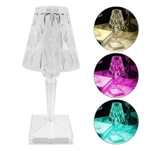 POWERMASTER HA-1638 DEKORATİF RGB LEDLİ AMBİYANS MASA GECE LAMBASI UZAKTAN KUMANDALI ŞARJLI DOKUNMATİK TUŞLU