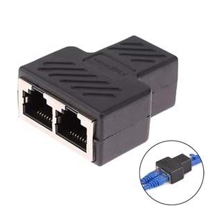 POWERMASTER PM-26130 RJ45 TO 2X RJ45 DİŞİ METAL ARA APARAT 1.KALİTE KAPLİN COUPLER SPLİTTER