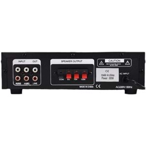 KÖNİG K-100 USB-BLUETOOTH DESTEKLİ 2 MİK. GİRİŞ 8 OHM 100/70V 80 WATT TRAFOLU ANFİ