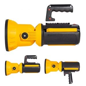 POWERMASTER MX-W5164-3 KIRMIZI MAVİ ÇAKARLI COB LEDLİ ŞARJLI KAMP EL FENERİ IŞILDAK