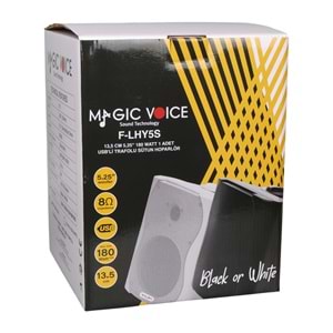 MAGICVOICE F-LHY5S 13,5 CM 5,25'' 20 WATT (MAX:180W) BEYAZ TEKLİ USB'Lİ TRAFOLU SÜTUN HOPARLÖR