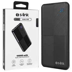 S-LINK IP-G12N 10000MAH MİCRO+USB+ TYPE-C GİRİŞ+ÇIKIŞ SİYAH TAŞINABİLİR PİL ŞARJ CİHAZI POWERBANK