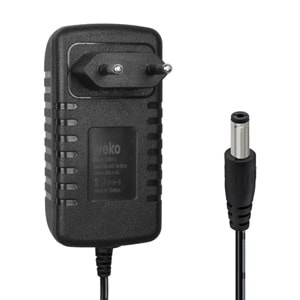 WEKO WK-37841 36 VOLT - 1 AMPER 5.5*2.5 MM UÇLU LEDLİ YERLİ ÜRETİM PRİZ TİPİ ADAPTÖR