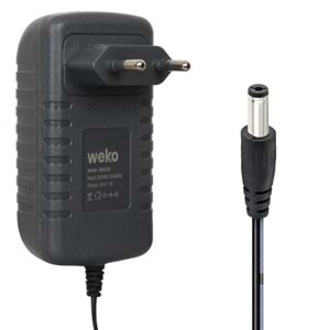 WEKO 30 VOLT - 1 AMPER 5.5*2.5 UÇLU KIRMIZI YEŞİL LEDLİ YERLİ ÜRETİM PRİZ TİPİ ŞARJ ADAPTÖRÜ
