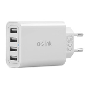 S-LINK SWAPP SW-C8 BEYAZ 5V - 5.6A 4*USB SMART PORT 2.4A EV ŞARJ ADAPTÖR