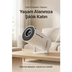 Harvox HY300 Pro Upgrade Projeksiyon Cihazı Taşınabilir Android Sistemli Wifi HDMI USB Destekli Projektör