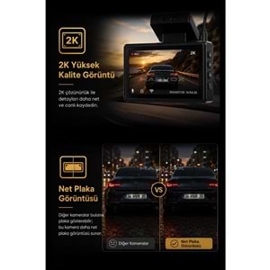Harvox 2KPRO Araç Içi Kamera 2k Hd Görüntü Wifi Gps Özellikli Sim Kart Destekli Gece Görüşlü G-Sensör Araç Kamerası
