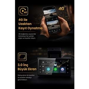 Harvox 2KPRO Araç Içi Kamera 2k Hd Görüntü Wifi Gps Özellikli Sim Kart Destekli Gece Görüşlü G-Sensör Araç Kamerası