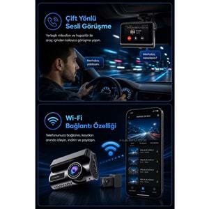 HARVOX 2kMAX Hd Görüntü Wifi Gps Özellikli Sim Kart Destekli Araç Kamerası