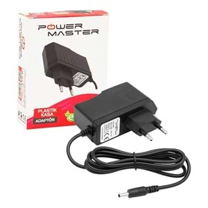 POWERMASTER PM-8113 12 VOLT - 1 AMPER İNCE UÇLU PRİZ TİPİ ADAPTÖR 3.5*1.35 UÇ