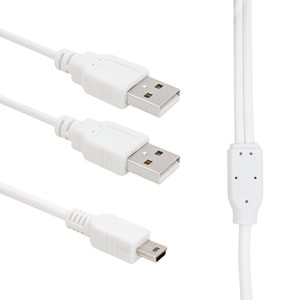 POWERMASTER USB 2 X ERKEK - MİNİ USB 5 PİN (2.0V) 1.5 METRE KABLO
