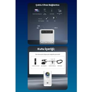 Harvox Cine Vista Bataryalı Projeksiyon Cihazı Taşınabilir 4K Destekli 1080P Android Sistemli Projektör