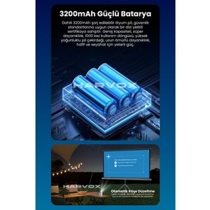 Harvox Cine Vista Bataryalı Projeksiyon Cihazı Taşınabilir 4K Destekli 1080P Android Sistemli Projektör