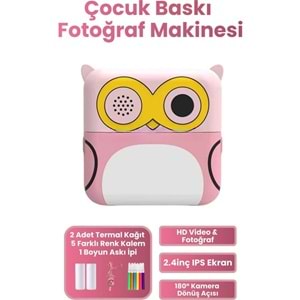 Çocuk Kamerası Dijital Hd Video Kayıt ve Fotoğraf Termal Resim Kağıt Baskılı Yazıcı