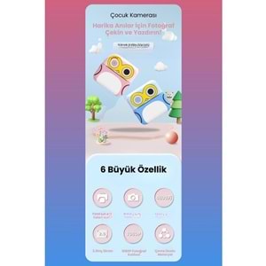 Çocuk Kamerası Dijital Hd Video Kayıt ve Fotoğraf Termal Resim Kağıt Baskılı Yazıcı