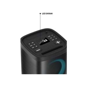 D18 Taşınabilir Kablosuz Bluetooth Hoparlör Siyah