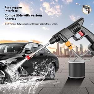 GLR WATER GUN Yüksek basınçlı kablosuz araba yıkama su tabancası ev şarj güçlü araba su jeti