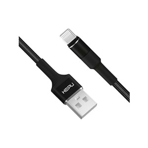HEPU HP-416 SOLID USB LIGHTNING ŞARJ KABLOSU SİYAH 1MT
