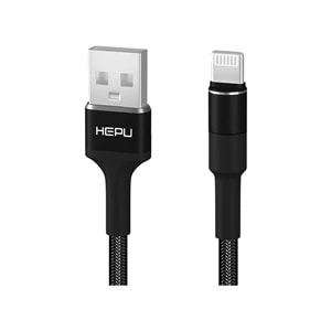 HEPU HP-416 SOLID USB LIGHTNING ŞARJ KABLOSU SİYAH 1MT