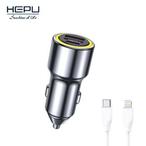 HEPU HP-782 48W Hızlı Araç Şarjı – Type-C & USB Çıkışlı Metal Gövde