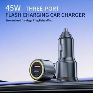 HEPU HP-782 48W Hızlı Araç Şarjı – Type-C & USB Çıkışlı Metal Gövde